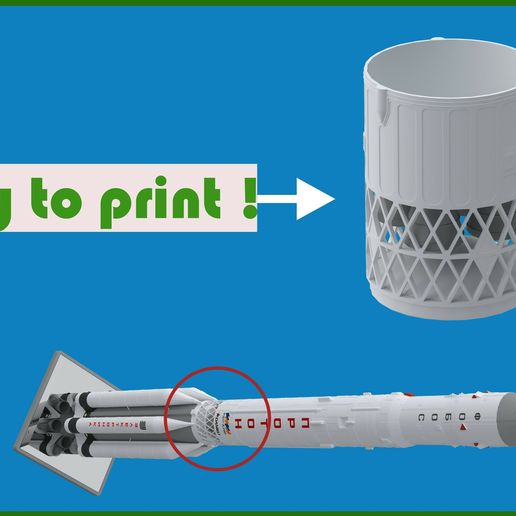 Free parts of Space rocket Proton 3D print model
