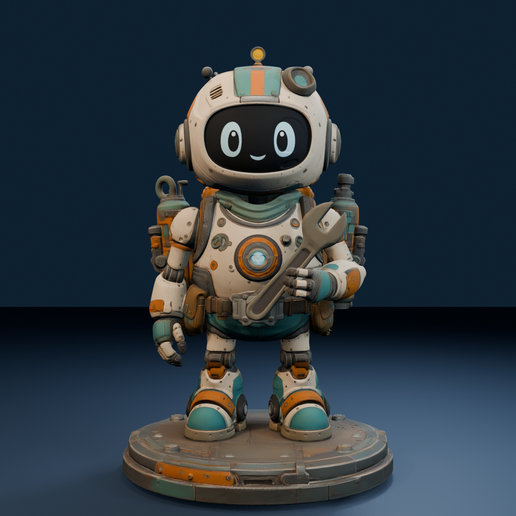Workshop Repair Robot - Printable Retro Maintenance Droid