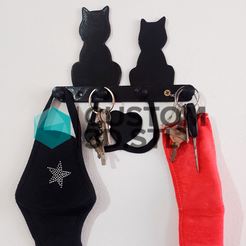 2-gatos.png cats key holder / kitten key holder