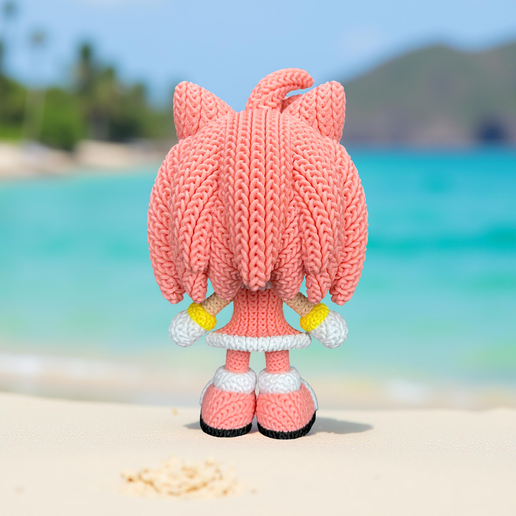 🌹 Amy Rose - Tricô - Croché - Sonic Multipart・Arquivo 3MF para