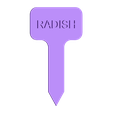 label_radish.stl Archivo STL gratis Señales/etiquetas de verduras・Objeto imprimible en 3D para descargar
