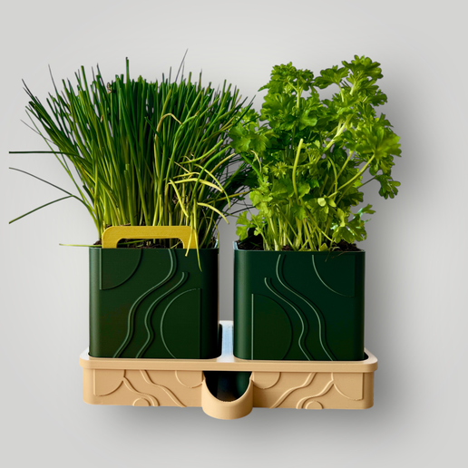 Modular Herb Planter System – Pot, Tray, Lid and Seedling Lifter