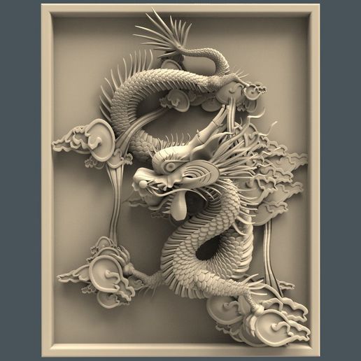 Chinese dragon art cnc 3D model