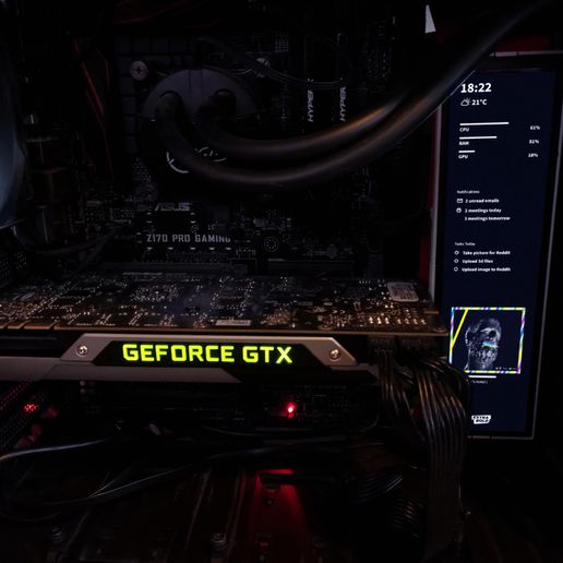 8.8 inch lcd panel in case mount 3D model