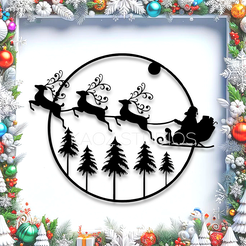 project_20231209_1012024-01.png weihnachtsmann schlitten wanddekoration weihnachten wanddekoration 2d kunst ferien dekoration