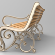 skameyka.221.png Süslü Viktorya Dönemi Park Bankı 3D Modeli | Barok Kaydırma