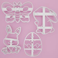 Formičky-veľkonočné-sada-12.jpg STL file Easter cookie cutters 12 (4pcs)・3D printable model to download, Cookiecutters
