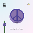 Peace-Sign-Straw-Topper.png Peace Sign Straw Topper, Retro Straw Charm for Stanley Cup Tumblers