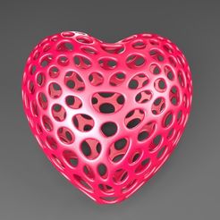 Heart_-_Voronoi_display_large.jpg Free STL file Heart - Voronoi Style・3D printing design to download