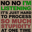 NO NO [i LISTENING IT'S JUST HARD TO PROCESS SO MUCH STUPIDITY AT ONE TIME Sign-3d Stupid People