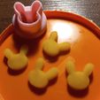 1.jpg Mini - Bunny -  Easter  -  Sprinkles  -  Fondant Or playdough Cutter - Single or 16