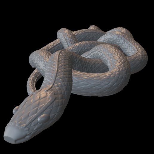 4.png 3d print ready snake necklace