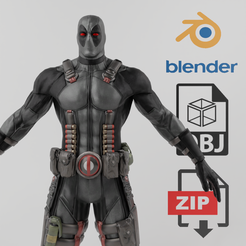Portada.png Fichier OBJ Modèle texturé de Deadpool X-Force・Modèle imprimable en 3D à télécharger