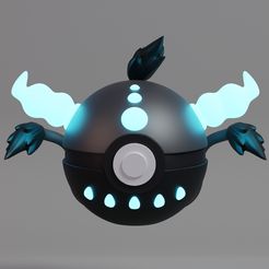 pokeball-aqua-breed-render.jpg STL-Datei Pokemon Paldean Tauros Aqua Breed Pokeball・Vorlage für 3D-Druck zum herunterladen