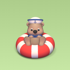 Cod655-Otter-on-the-Pool-Float-1.png file Otter on the Pool Float・3D printer design to download, Usagipan3DStudios