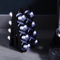 Render-Nespresso-Cup-Holder-2.png Nespresso Capsule Holder | STL | (Designed for Ikea EXCEPTIONELL & MAXIMERA)