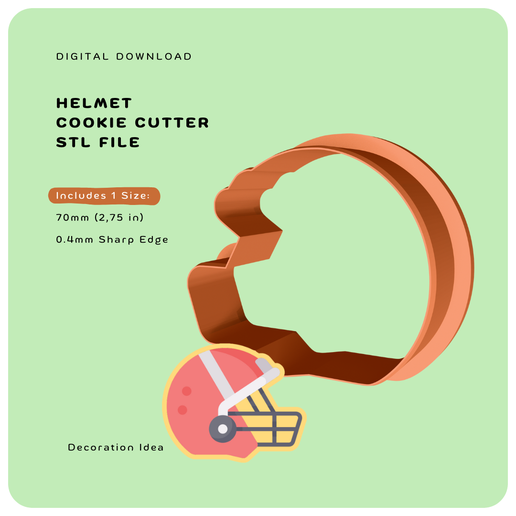 Cookie Cutter - Helmet (Super Bowl Collection) STL File for 3D  printingCults