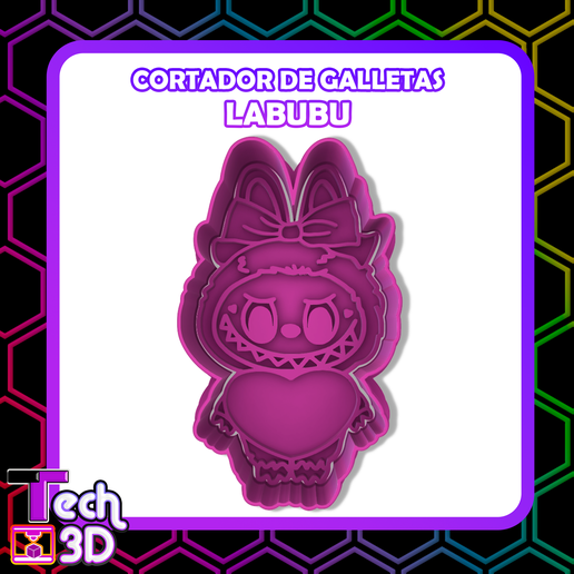 CORTADOR DE GALLETAS LABUBU CORAZÓN / LABUBU COOKIE CUTTER 3D model