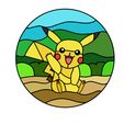 Pikachu-Color.jpg Stained glass of Pikachu (Pokémon)