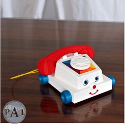 CHATTER002.jpg STL file MINI RETRO TOYS - Chatter phone (with moving eyes!)・3D printing design to download