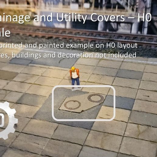 Folie3.jpg H0 Maßstab - Stadtentwässerung und Versorgungsabdeckungen Set 3D-Druck Modell