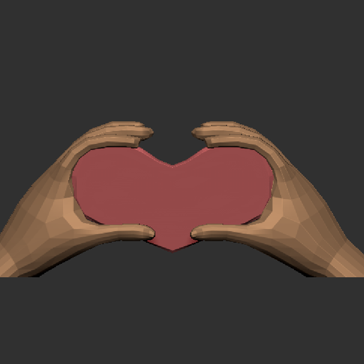 Pot Low Poly Heart 3D model