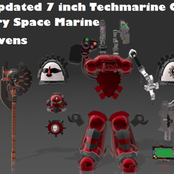 Custom Updated 7 inch Techmarine Gear rie ae ee Ela ity Blood Ravens oh Chapter pace & Archivo 3D gratis Actualización de Techmarine de 7 pulgadas para los marines espaciales de fábrica・Plan para descargar y imprimir en 3D, landersje