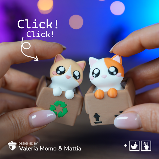Clicker Cat Box Pack 🐱📦・ STL File for 3D printing・Cults