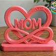 Photoroom_20260502_170111.png Mother’s Day 3D Printed Infinity Heart “MOM” Desk Decor / Gift Stand