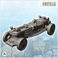 1-PREM.jpg STL file Single-seater steampunk race car with visible pipes (3) - Future Sci-Fi SF Post apocalyptic Tabletop Scifi Wargaming Planetary exploration RPG Terrain・3D print object to download