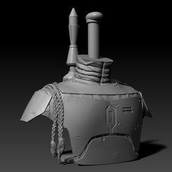 BPR_Composite18.jpg 3D file Long Stand for Boba Fett Helmet Original Trilogy・Template to download and 3D print