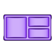 3-pocket-recta-tray.STL Rectangular 3 pockets serving tray relief 3D print model