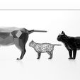 3.jpg Cat - Cat - Voxel - LowPoly - Wireframe 3D Model Print