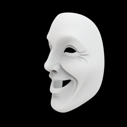 🗿 Happy Smiling Mask 3D Print Model・ STL File for 3D printing・Cults