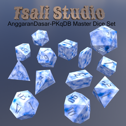 AnggaranDasar-PKqDB_Sharp_01a.png Master Dice Set - 13 piece set - AnggaranDasar font