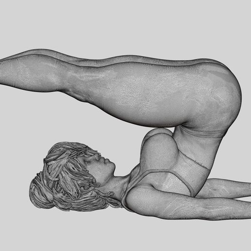 z.jpg 3D file Sporty Woman Doing Yoga the Plough Posture 3D Print Model・Model to download and 3D print, 3DGeshaft
