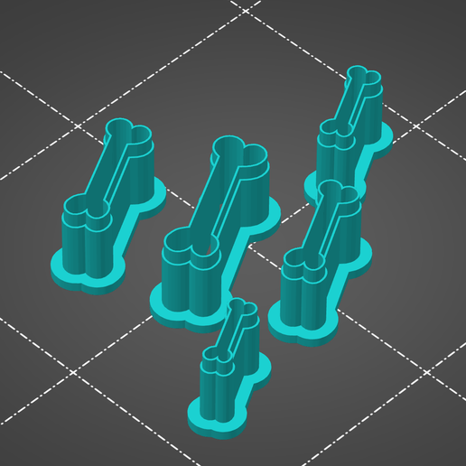 Halloween Bone Polymer Clay Stud Cutter 3D model