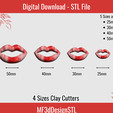 2.png Valentine Lips Cutter Digital STL File for Polymer Clay | DIY Jewelry and Cookie Making Tool | 4 Sizes Clay Cutters