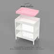 IKEA-GULLIVER-CHANGING-TABLE-2.png Miniature IKEA-inspired Gulliver Changing Table for 1:12 Dollhouse, Miniature Dollhouse Changing Table, IKEA Mini Furniture