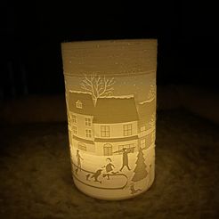 IMG_8661-2.jpg STL file Lithograph winter landscape for electric tea light・3D printing design to download, Audacia
