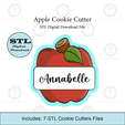 Etsy-Listing-Template-STL.png Apple with Text Box Cookie Cutter | STL File