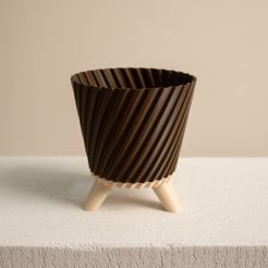 twisted-planter-with-legs-slimprint.jpg STL-Datei Gedrehte Pflanzgefäße mit Beinen, (Vasenform) kostenlos・Design für 3D-Drucker zum herunterladen