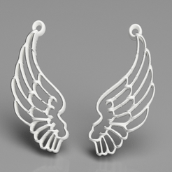 wings.png Скачать бесплатный файл STL Серьги с крыльями ангела • Форма для 3D-принтера, RaimonLab