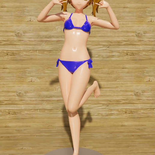 Anime girl in bikini STL File for 3D printingCults