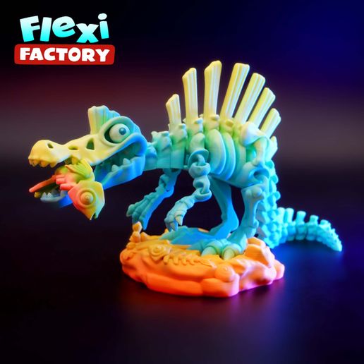 Dan-Sopala-Flexi-Factory-Spinosaurus_03.jpg Flexi Factory Print-in-Place Skeleton Spinosaurus Dinosaur