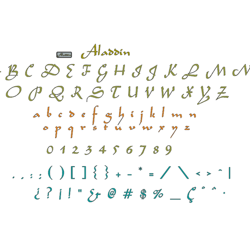 Aladdin Letters and Numbers | Logo