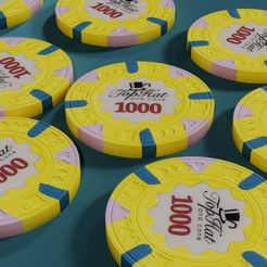 topHat1000_6.jpg STL file Paulson Top Hat 1000 - Poker chips - Jeton Poker・3D printable model to download