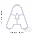 letter_a~4.5in-cm-inch-top.png Letter A Cookie Cutter 4.5in / 11.4cm