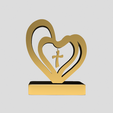 Shapr-Image-2022-11-19-121442.png Heart with Religious Cross Figurine, Christian Gift, Home Decor, Wedding gift, Christmas gift