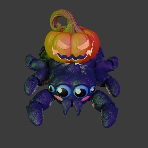 5.jpg Aranha articulada que transporta abóbora Jack O Lantern